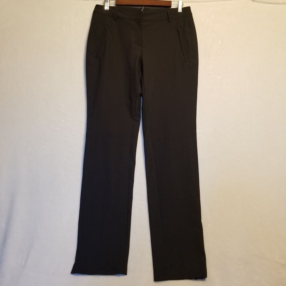 Slazenger Womens 6 Pants Black Performance Tech Mid Rise Stretch Chino Golf